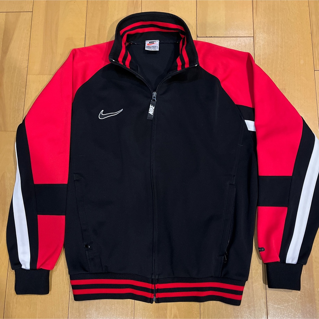 90's NIKEナイキ銀タグ刺繍ロゴリブライントラックジャケット - ジャージ