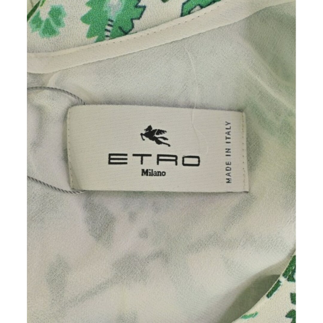 ETRO エトロ ワンピース 42(M位) 緑x白(総柄) 【古着】【中古】