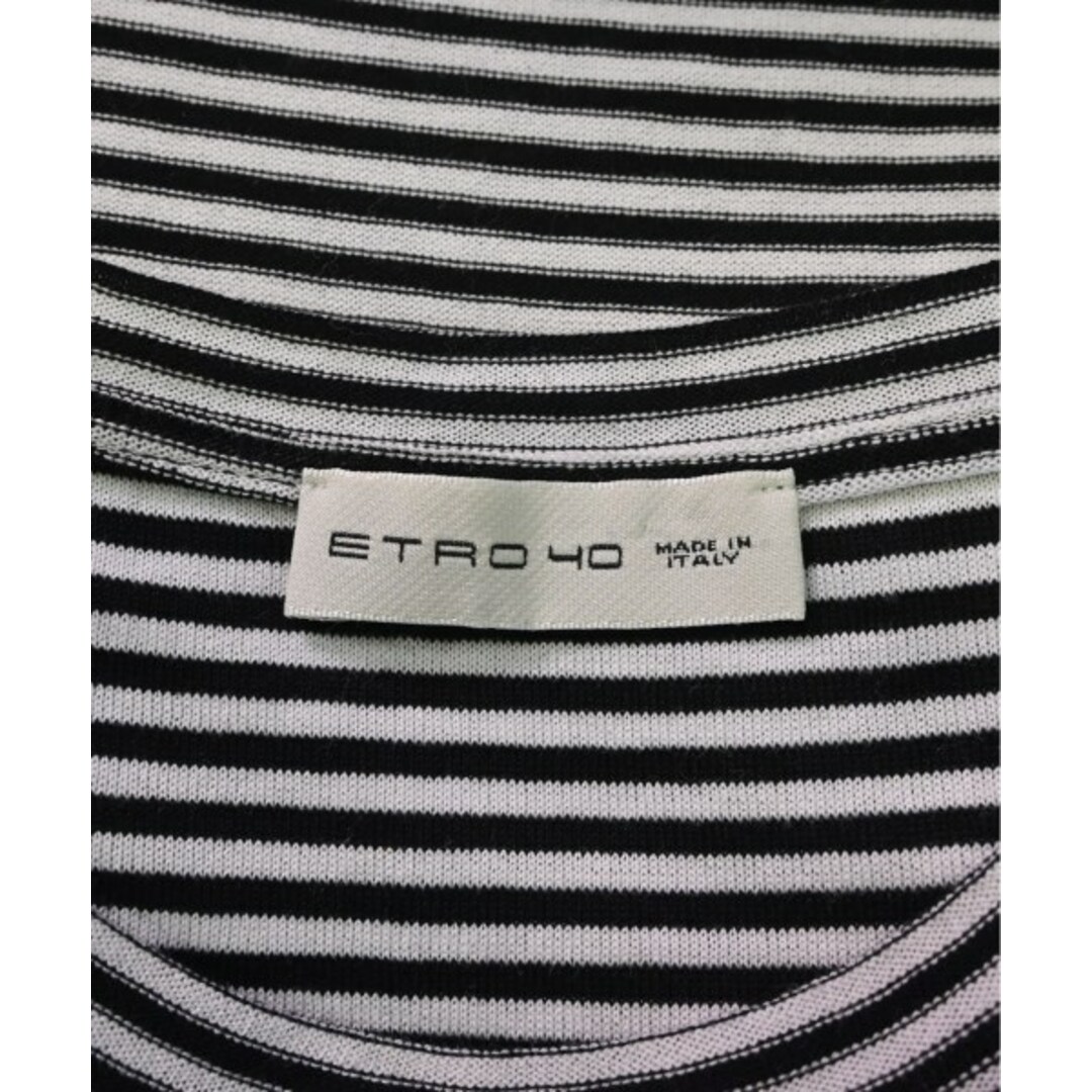 ETRO エトロ Tシャツ・カットソー 40(M位) 白x黒(ボーダー)