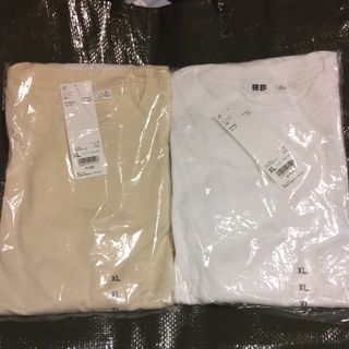 ユニクロ(UNIQLO)のUNIQLO  オーバーサイズクルーネックT2枚（半袖）XLサイズ  胸ポケット(Tシャツ/カットソー(半袖/袖なし))