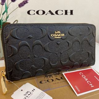 コーチ(COACH)のギフト⭕️ コーチ 人気のエンボスドシグネチャー 男女 長財布(長財布)