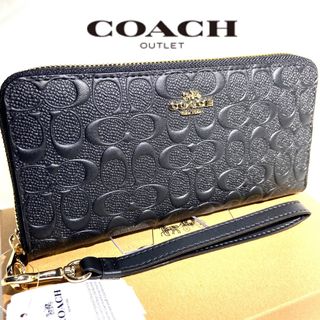 コーチ(COACH)のギフト⭕️ コーチ 人気の本革シグネチャー メンズレディス 長財布(長財布)