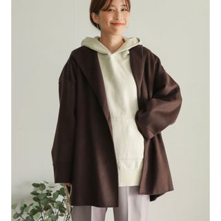 アーバンリサーチドアーズ(URBAN RESEARCH DOORS)の新品タグ付き♡アーバンリサーチドアーズ  ウールミドルガウンコート✽Brown(ガウンコート)