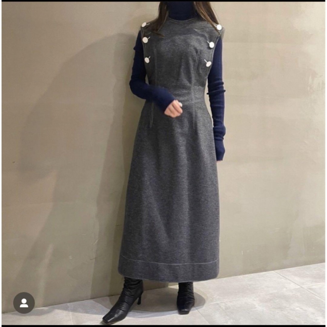 LE CIEL BLEU - Wool Melton Jersey Dress ウールメルトンジャージー