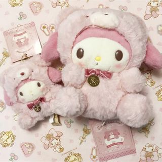 マイメロディ(マイメロディ)のマイメロ♡ラテクマ♡ぬいぐるみ♡マスコット♡新品タグ付き(キャラクターグッズ)