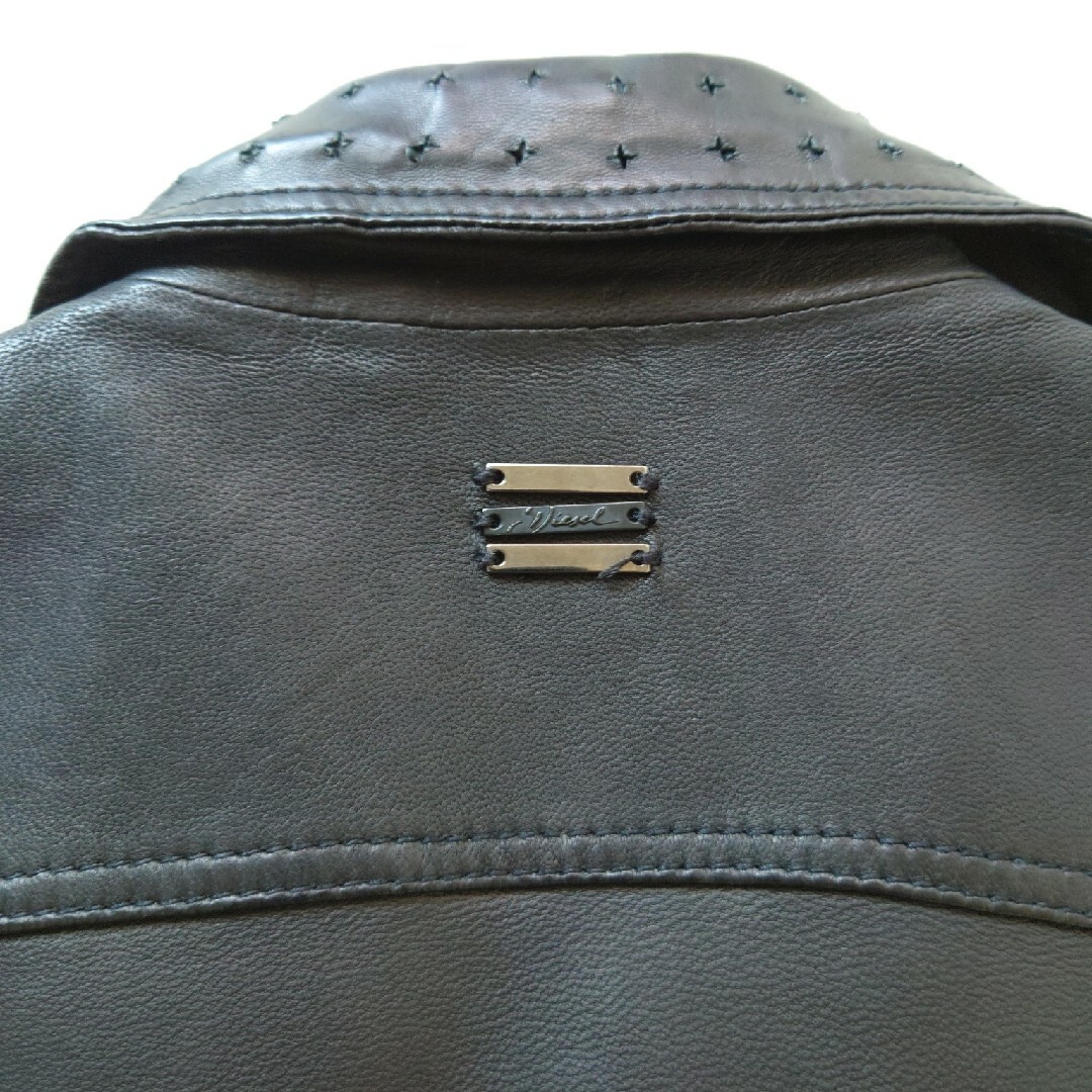 ディーゼル DIESEL ライダースジャケット レザー ダブル 個性的 S