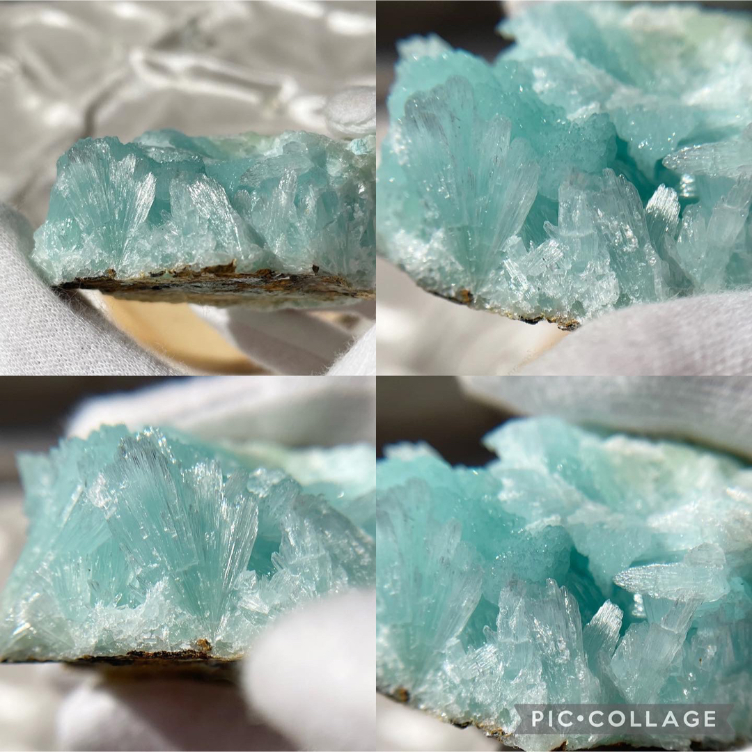 結晶が美しい！ ブルーアラゴナイト原石　鉱物標本 9