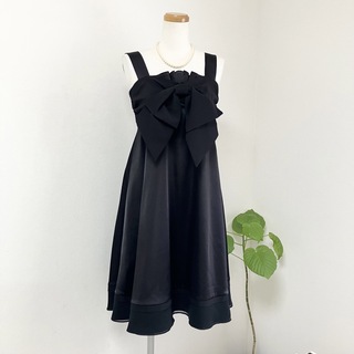 SCOT CLUB購入　黒カットジャガード切り替えドレス　新品未使用タグ付きミディアムドレス