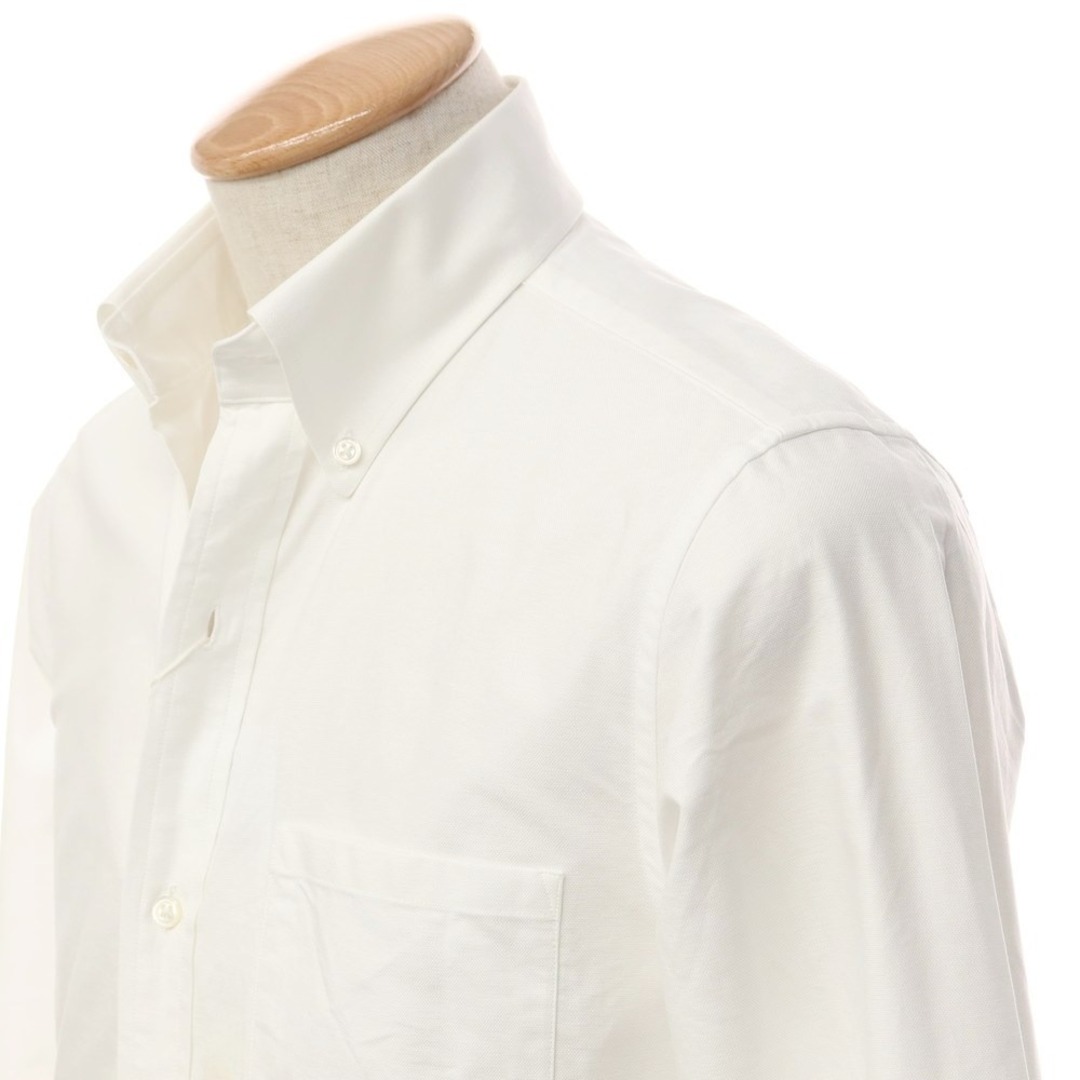 【中古】ディストリクトユナイテッドアローズ District UNITED ARROWS コットン ボタンダウン ドレスシャツ ホワイト【サイズ37】【メンズ】 ディストリクトユナイテッドアローズ 七分袖ボタンダウンシャツ