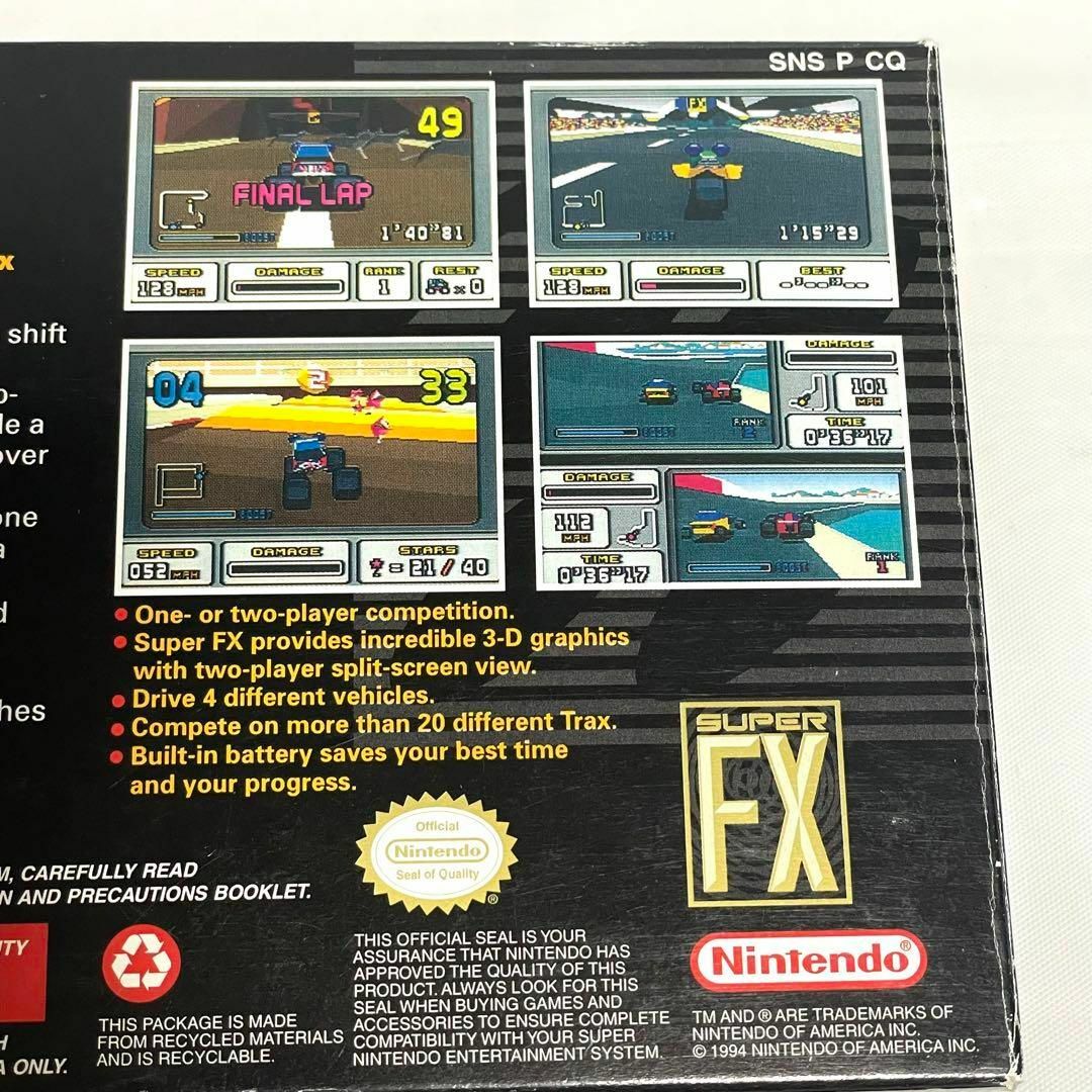 美品 保護ケース付 海外版 SNES スタントレース FX