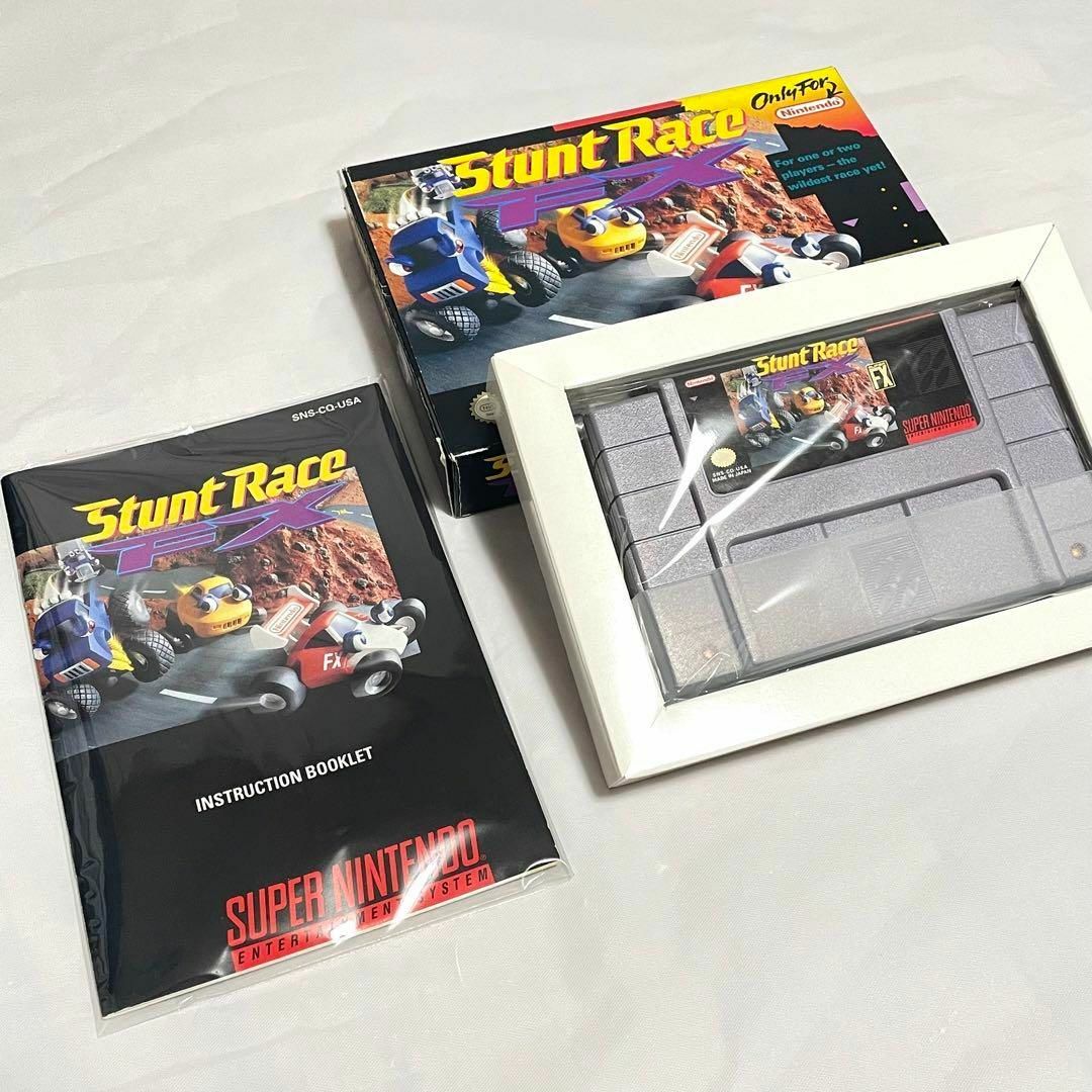 美品 保護ケース付 海外版 SNES スタントレース FX-