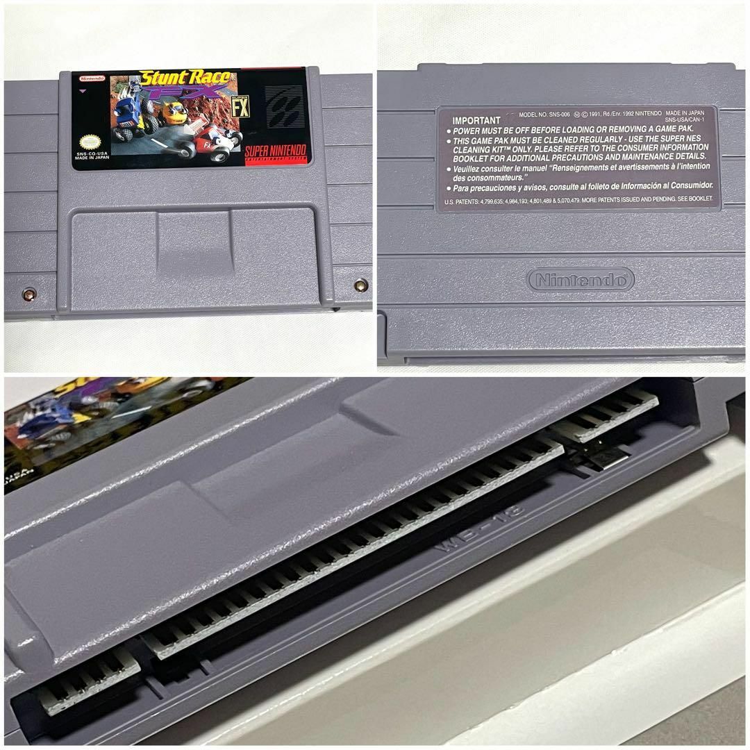 美品 保護ケース付 海外版 SNES スタントレース FX-