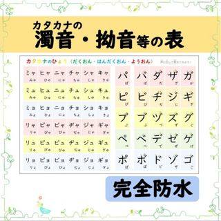 【カタカナの濁音/半濁音/拗音の表】書き順・ひらがな表記付きで楽しく暗記♪(お風呂のおもちゃ)