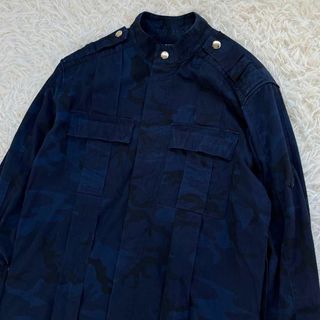 バルマン(BALMAIN)の【17AW】バルマン/BLMAIN 長袖ミリタリー シャツ　カモフラ柄　迷彩　紺(シャツ)