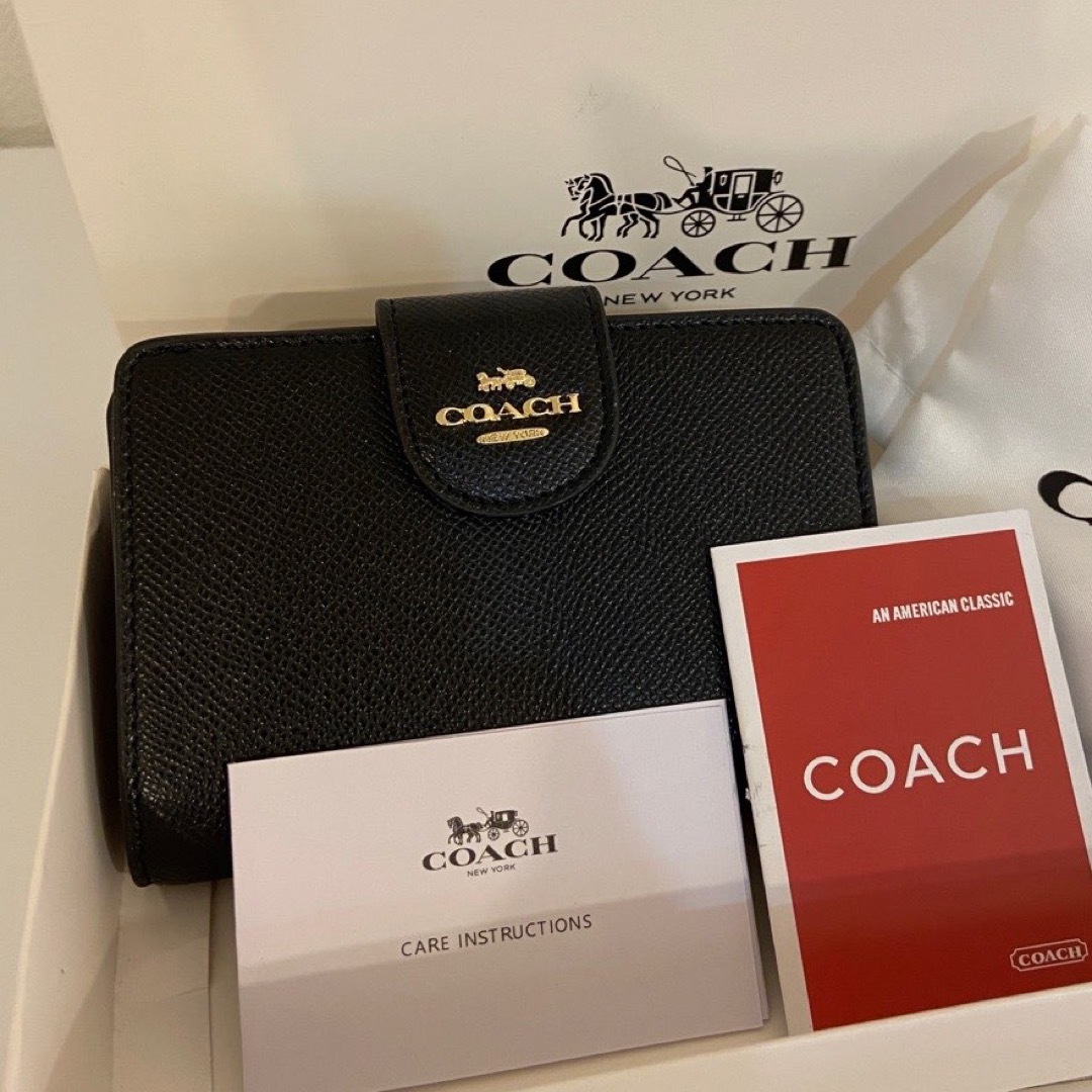 COACH   ギフト⭕️ コーチ ミディアムウォレット クロスグレイン