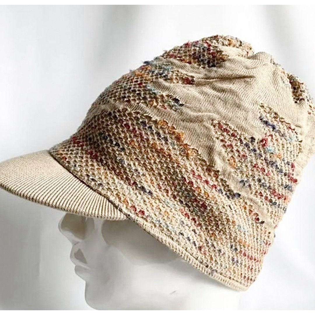 override(オーバーライド)の【美品】overrideオーバーライド日本製カラフル編み糸つば付きニットキャップ メンズの帽子(ニット帽/ビーニー)の商品写真