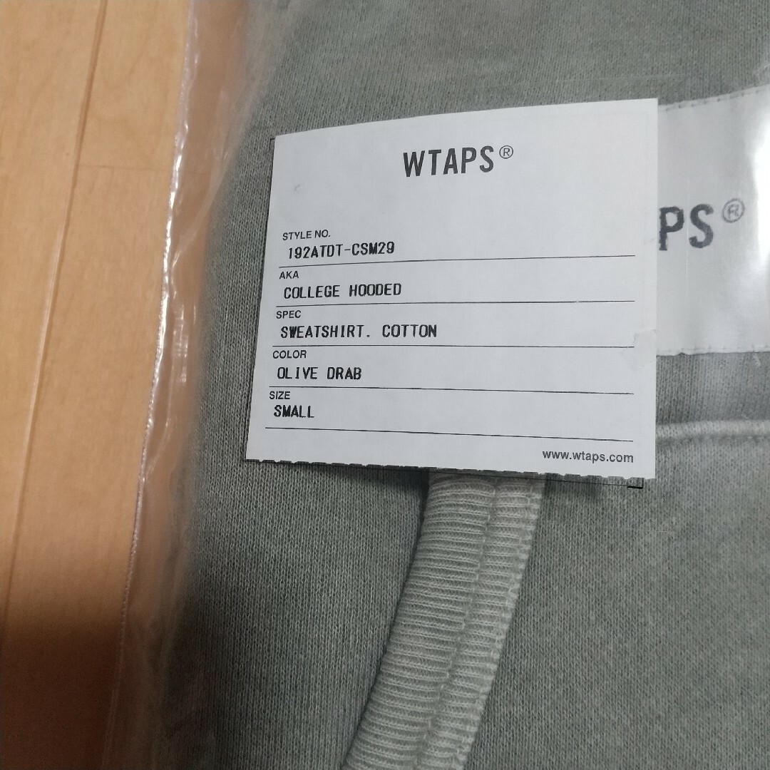 極美品】wtaps 19AW COLLEGE HOODED オリーブ Sサイズ-