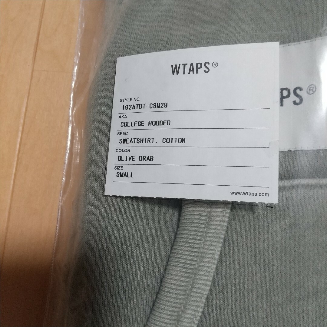 【極美品】WTAPS 19AW COLLEGE HOODED オリーブ Sサイズ