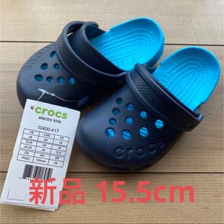 クロックス(crocs)の新品 タグ付●クロックス CROCS エレクトロキッズ ネイビー 15.5cm(サンダル)