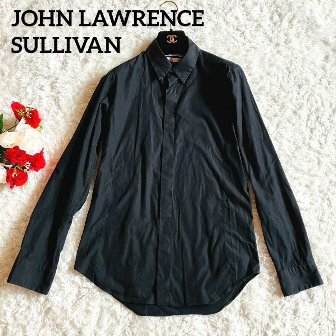 JOHN LAWRENCE SULLIVAN(ジョンローレンスサリバン)のジョンローレンスサリバン　トーマスメイソン　長袖シャツ　ドレス　比翼　黒　34 メンズのトップス(シャツ)の商品写真