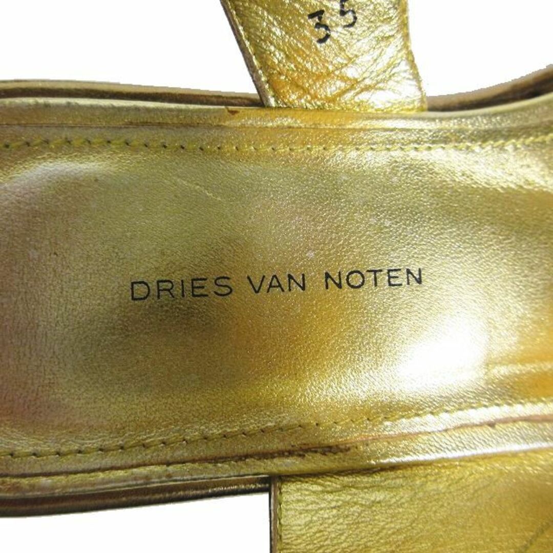 DRIES VAN NOTEN(ドリスヴァンノッテン)のDRIES VAN NOTEN PUダブルストラップ チャンキーヒール サンダル レディースの靴/シューズ(サンダル)の商品写真