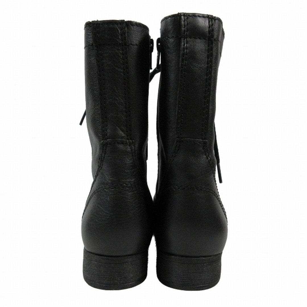 STEVE MADDEN TROOPA BLACK LEAT ミドルブーツ19cmヒールの高さ