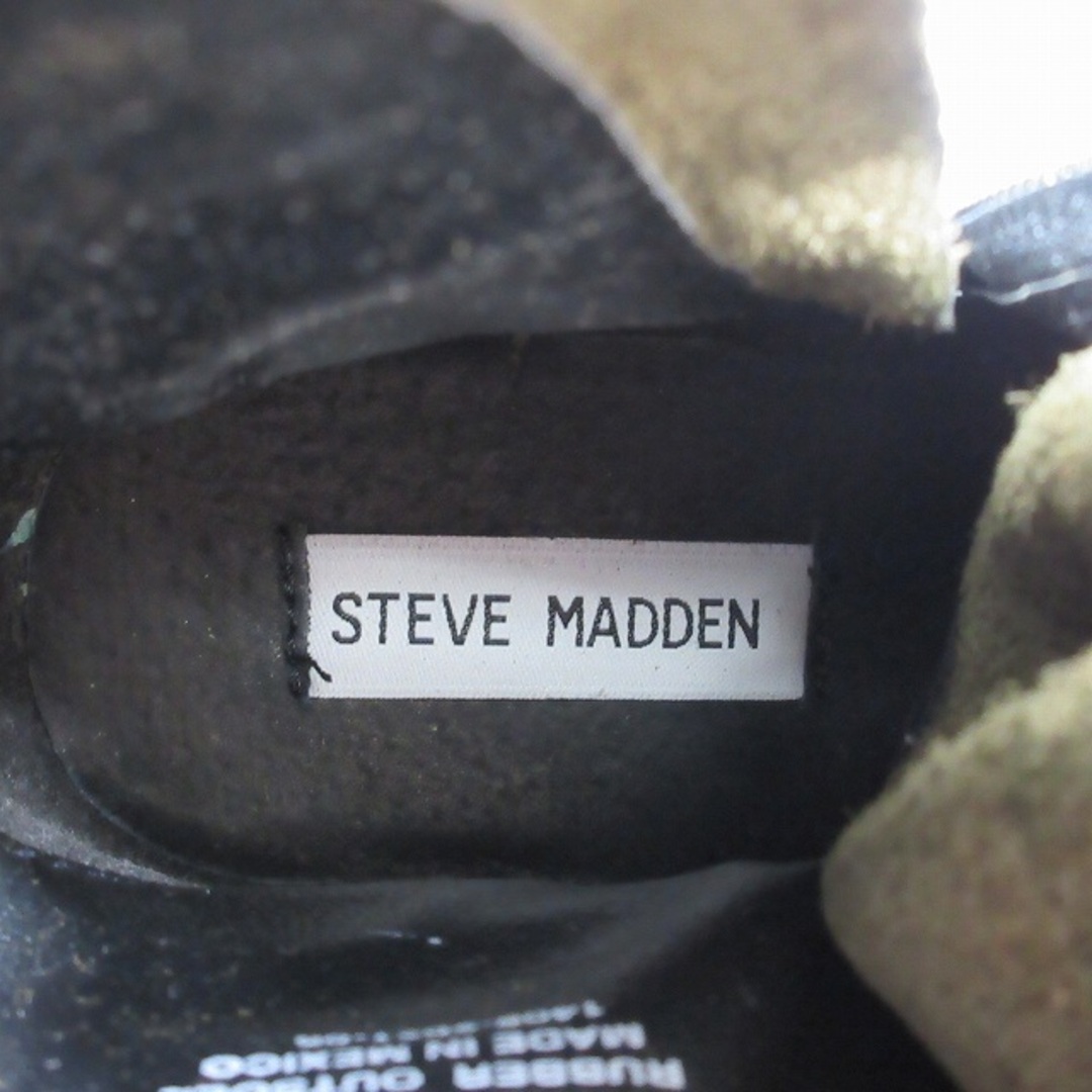 STEVE MADDEN TROOPA BLACK LEAT ミドルブーツ19cmヒールの高さ