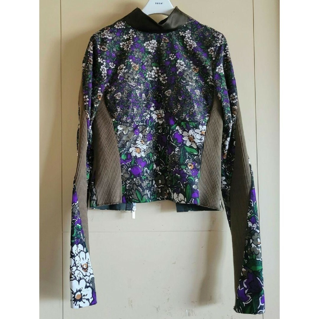 sacai - sacai 23SS 新品 フローラルプリント リブニット ジップアップ