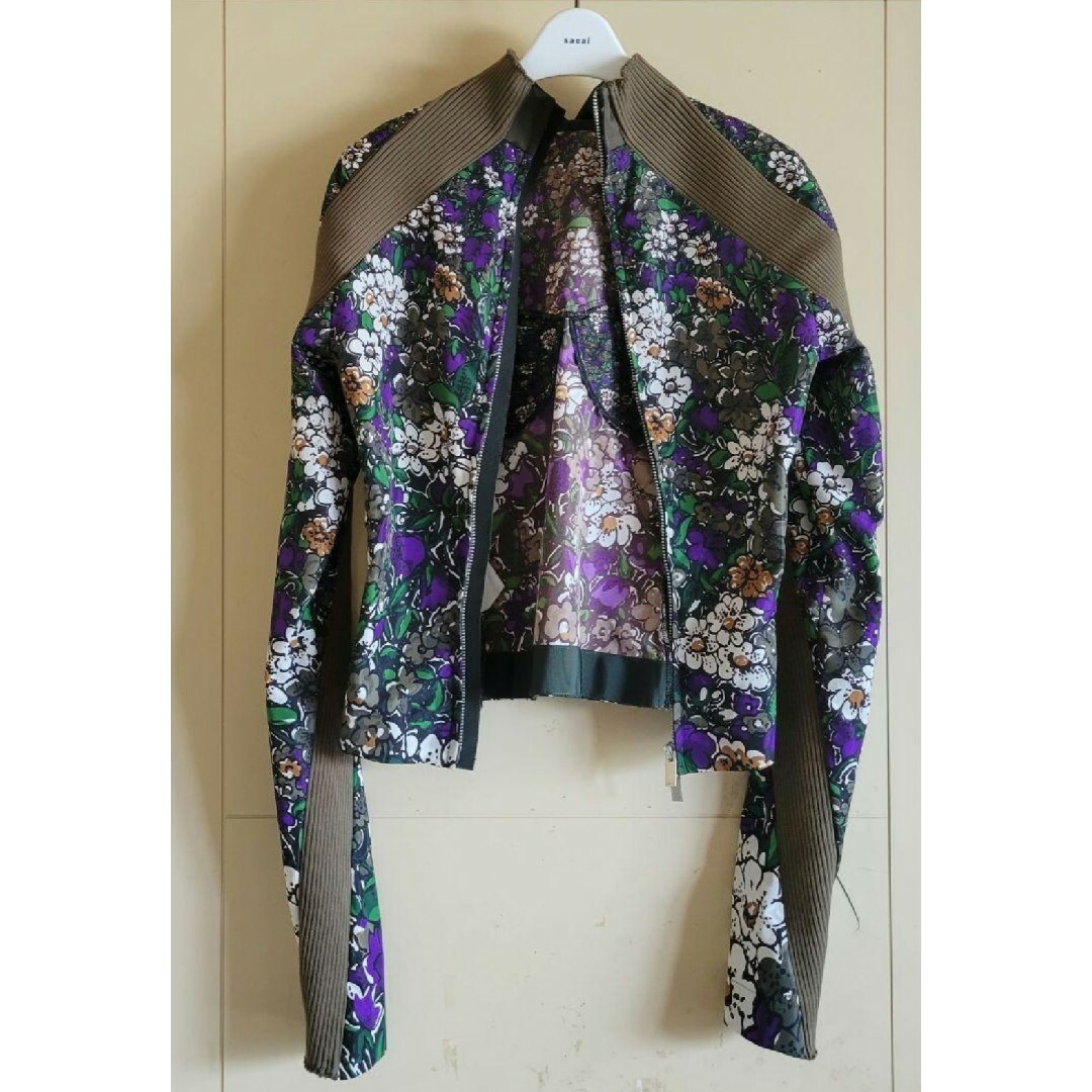 sacai - sacai 23SS 新品 フローラルプリント リブニット ジップアップ