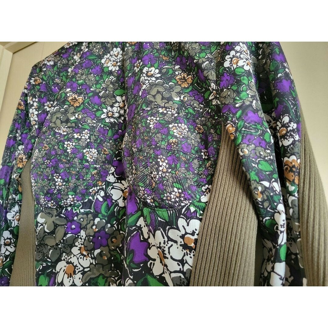 sacai - sacai 23SS 新品 フローラルプリント リブニット ジップアップ