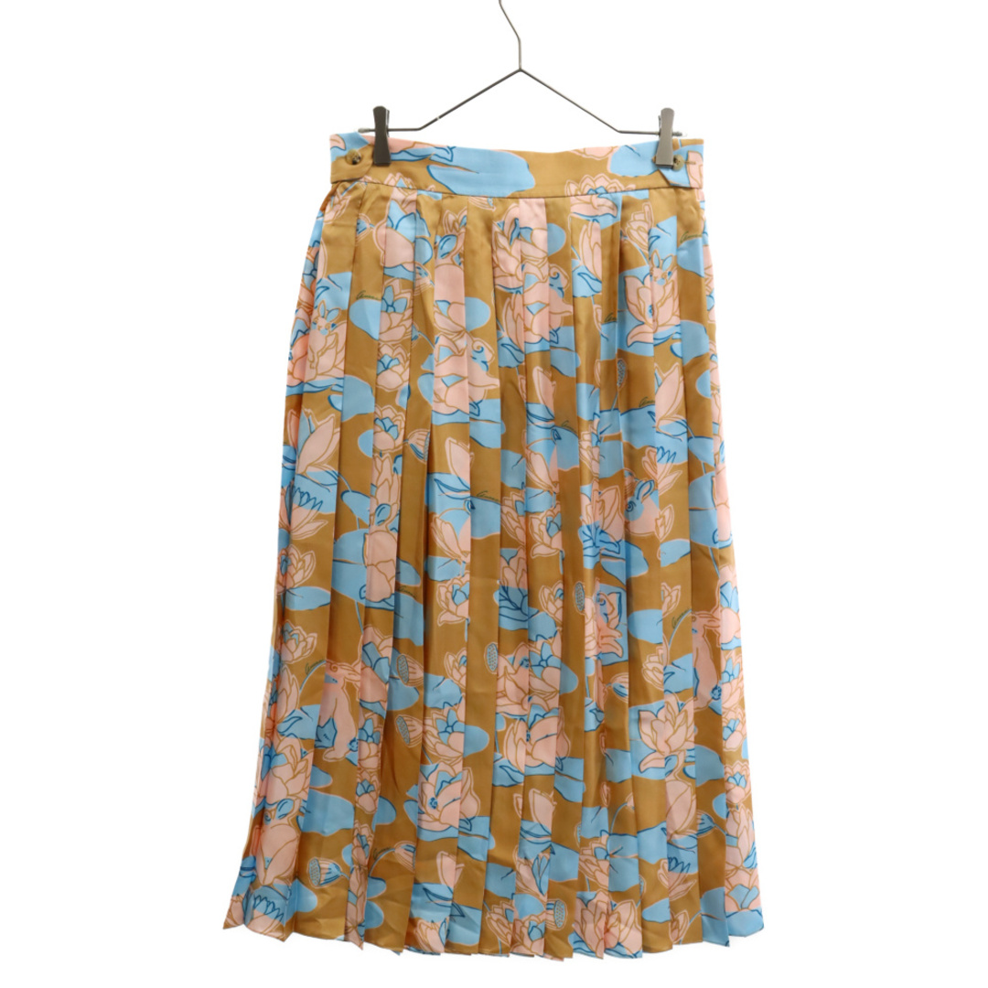 Gucci - GUCCI グッチ Waterlily Print Pleated Silk Skirt フローラル