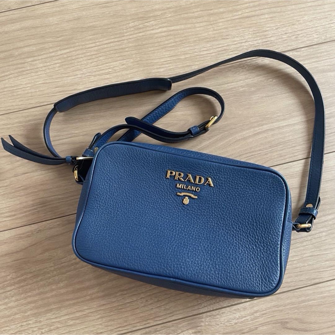 PRADA ショルダーバッグ 青 ブルー140cmマチ