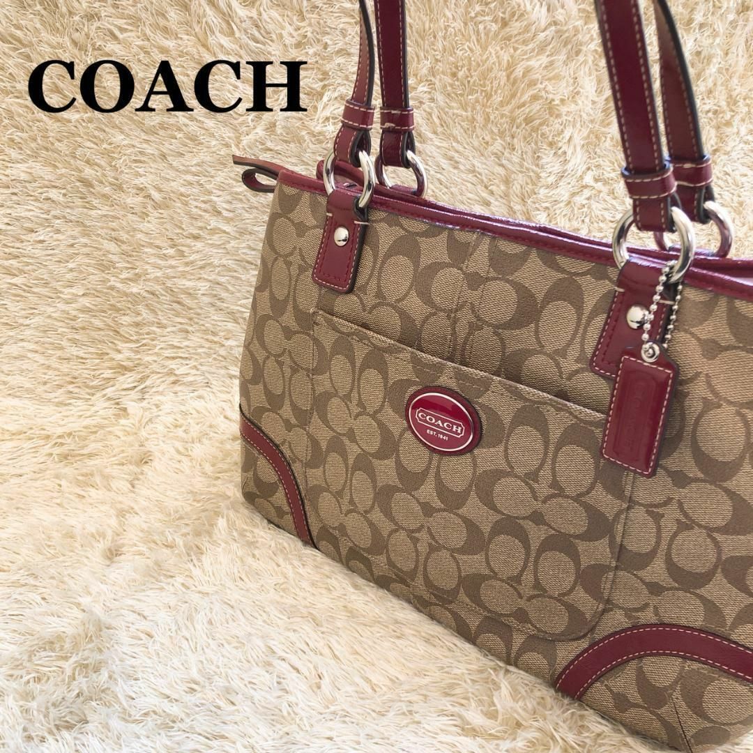 レア✨COACH コーチセミショルダーバッグトートバッグブラウン茶ターン