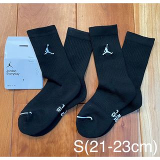 ジョーダン(Jordan Brand（NIKE）)の新品　ジョーダン　S(21-23cm)   エブリデイ  クルーソックス　黒2足(バスケットボール)