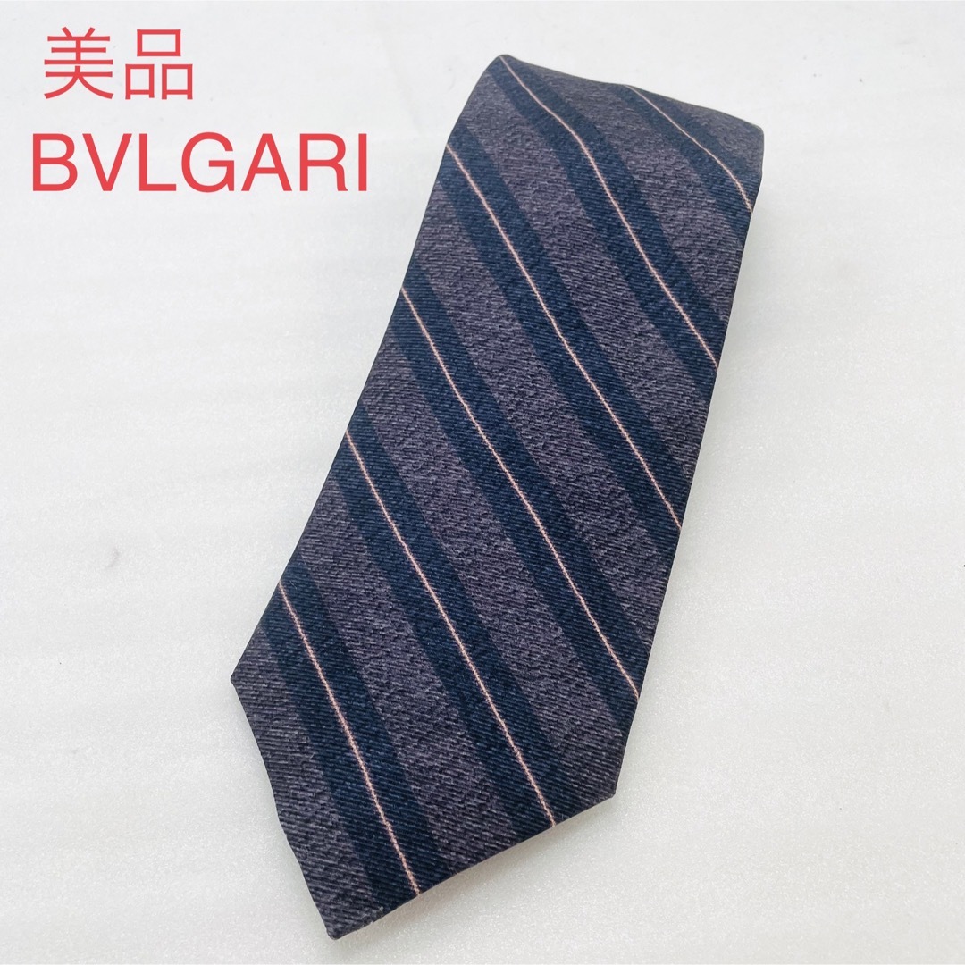 BVLGARI - 美品 BVLGARI ブルガリ ネクタイ セッテピエゲ ストライプ