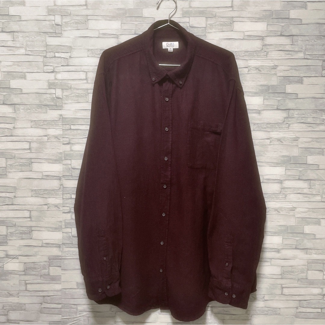 shirts(シャツ)のフランネルシャツ　千鳥柄　ワインレッド　ボルドー　ボタンダウン　長袖　USA古着 メンズのトップス(シャツ)の商品写真