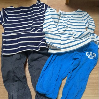 ベビーギャップ(babyGAP)のボーダーシャツ、ズボン2セット(パンツ/スパッツ)