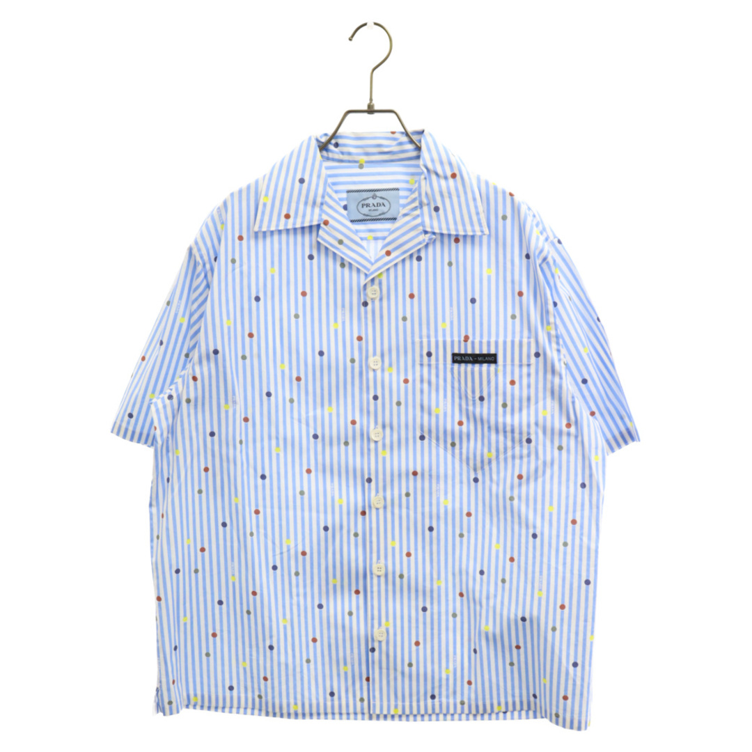 PRADA プラダ 22SS Short-sleeved Shirt in Printed Stretch Cotton プリンテッドストレッチコットン半袖シャツ ショートスリーブシャツ ブルー UCS339