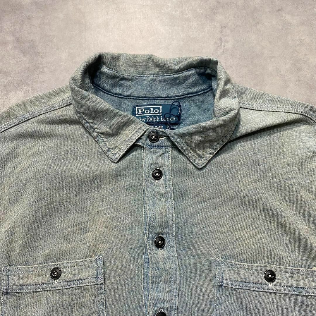 90s POLO ラルフローレン インディゴプルオーバーシャツ USメンズ古着