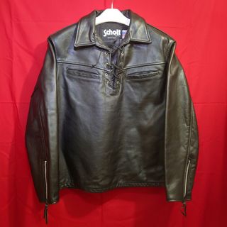 ショット(schott)の★新品同様★Schott６６３　プルオーバー　レザージャケット　 Ｌ　アメリカ製(ライダースジャケット)