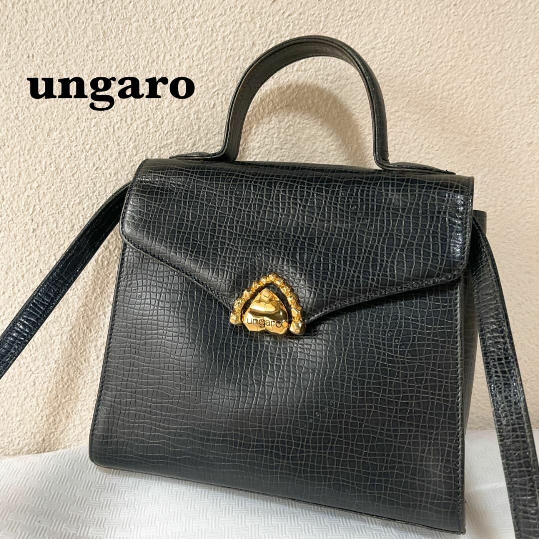 ungaro ウンガロ 本革レザーハンドバッグ