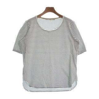 ジユウク(自由区)の自由区 ジユウク Tシャツ・カットソー 40(M位) 白x黒(ボーダー) 【古着】【中古】(カットソー(半袖/袖なし))