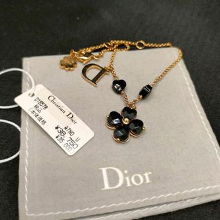 クリスチャンディオール(Christian Dior)のChrisitan Dior ディオール クローバー ゴールド×ブラック ブレス(ブレスレット/バングル)