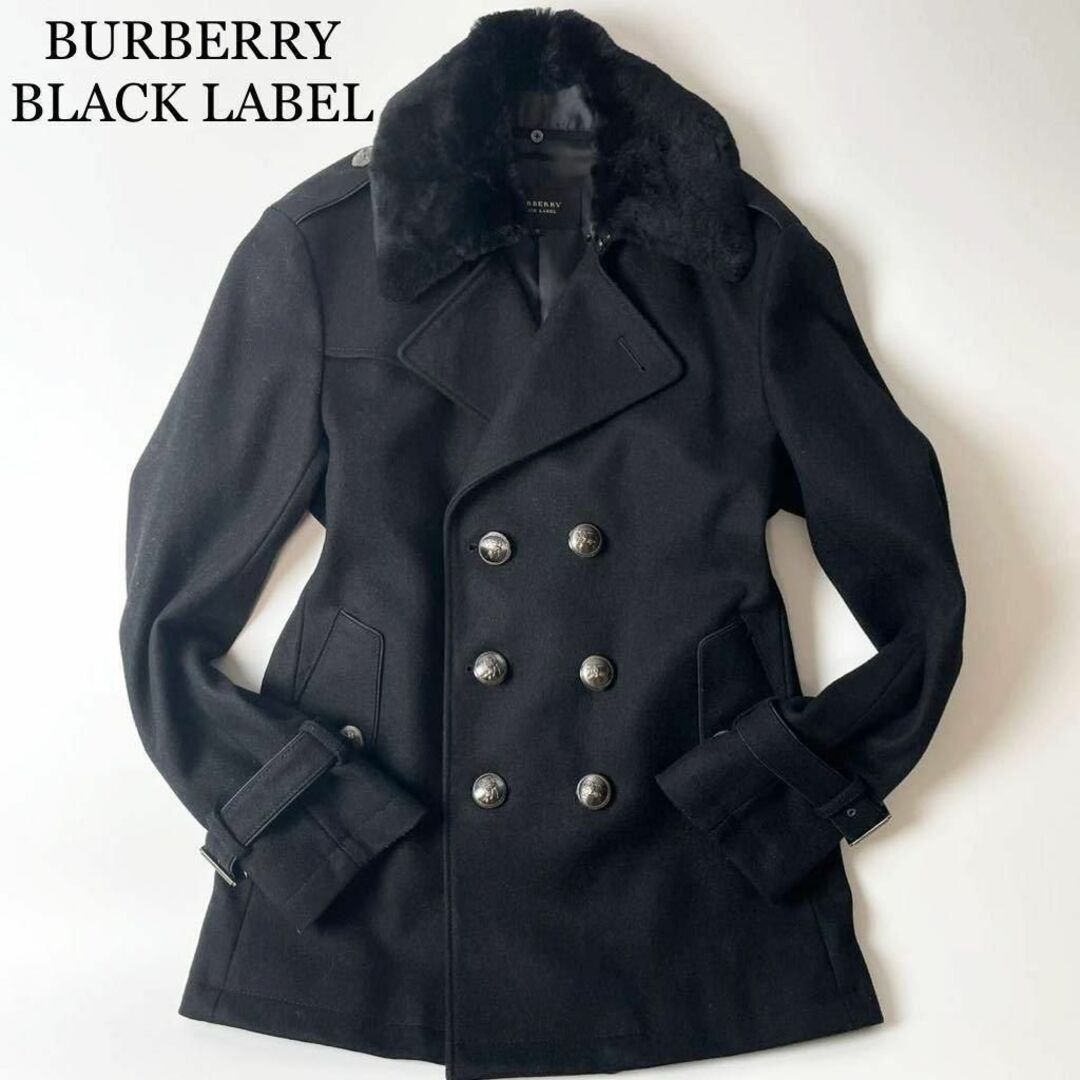 美品☆BURBERRY BLACKLABEL バーバリーブラックレーベルPコート-