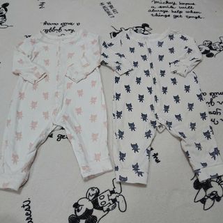 ベビーギャップ(babyGAP)の2枚セット　ロンパース カバーオール　70　ベビーギャップ(カバーオール)