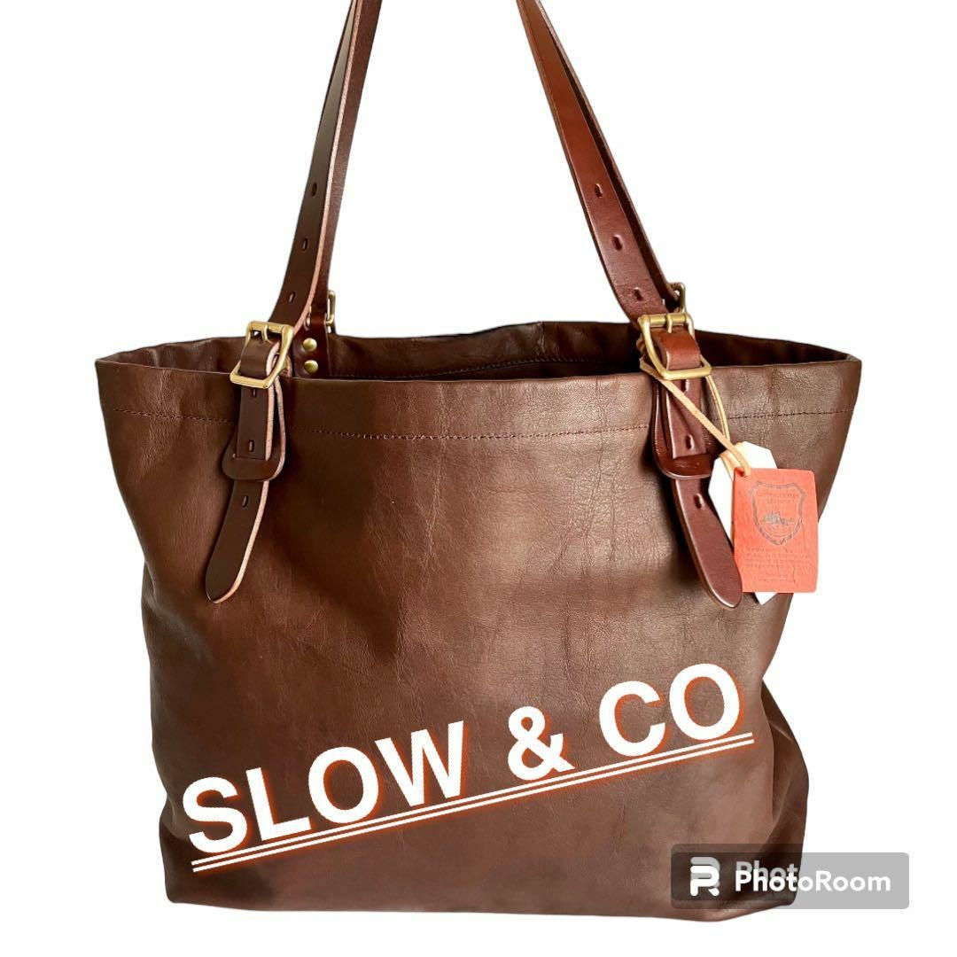 新品未使用✨スロウ SLOW ルボーノ トートバック ブラウン B4収納可-