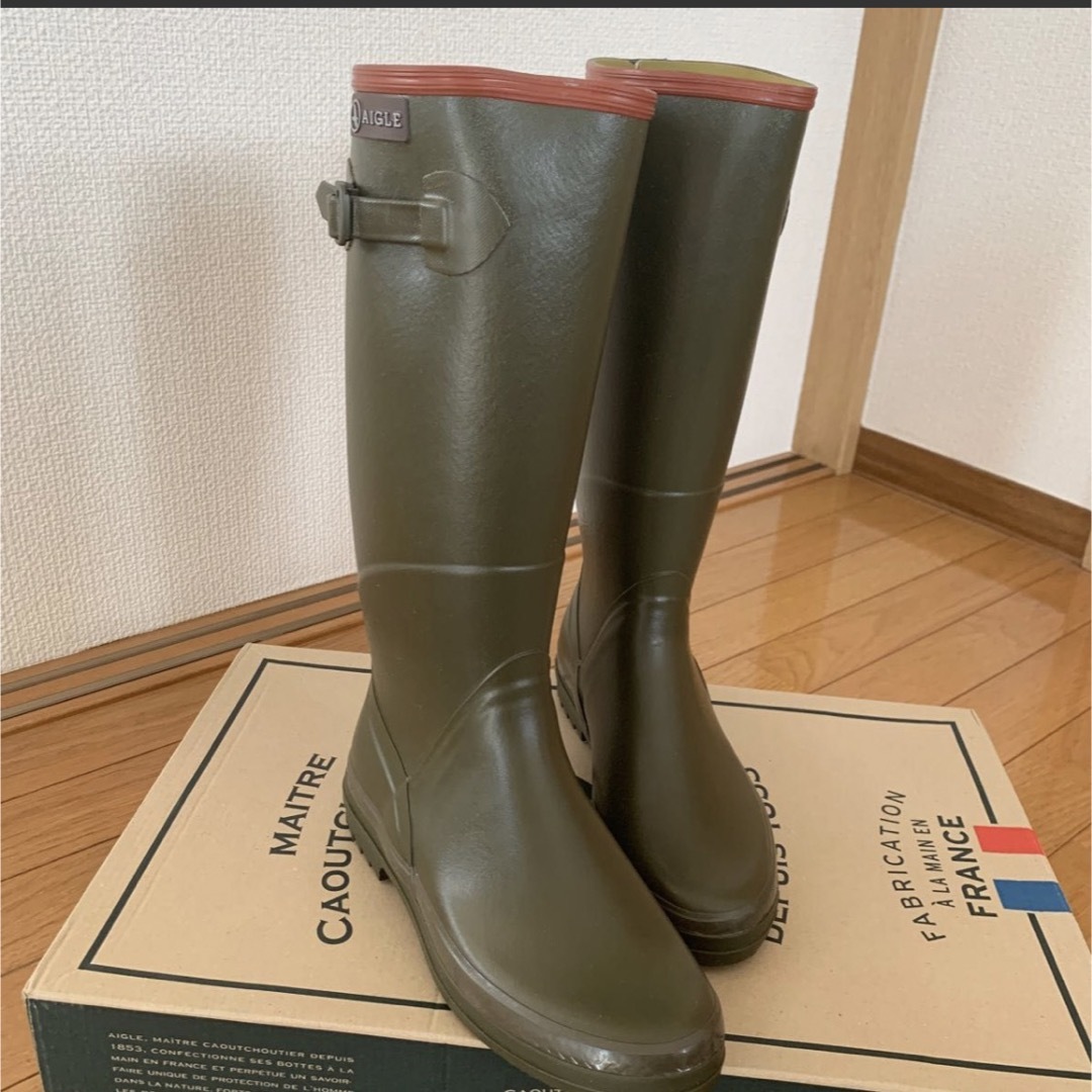 AIGLE - 【新品未使用】AIGLE/ラバーレインブーツ(KAKI/サイズ38:24.0