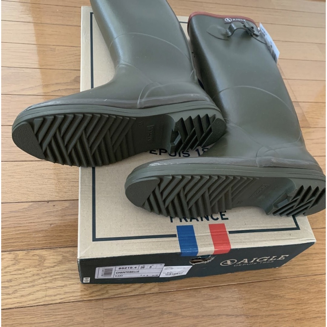 AIGLE - 【新品未使用】AIGLE/ラバーレインブーツ(KAKI/サイズ38:24.0