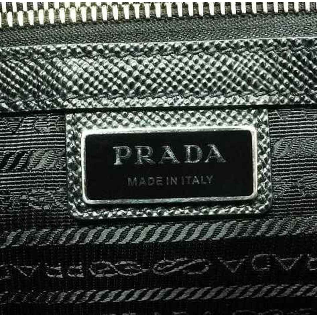 PRADA プラダ 2WAY バッグ サフィアーノ 2VG084 レザー ブラック トライアングル トートバッグ ショルダーバッグ ロゴ 黒 プレート JA-17778