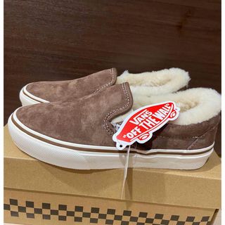 ヴァンズ(VANS)の22cm 【vans】ブラウン×ボア　スリッポン(スニーカー)